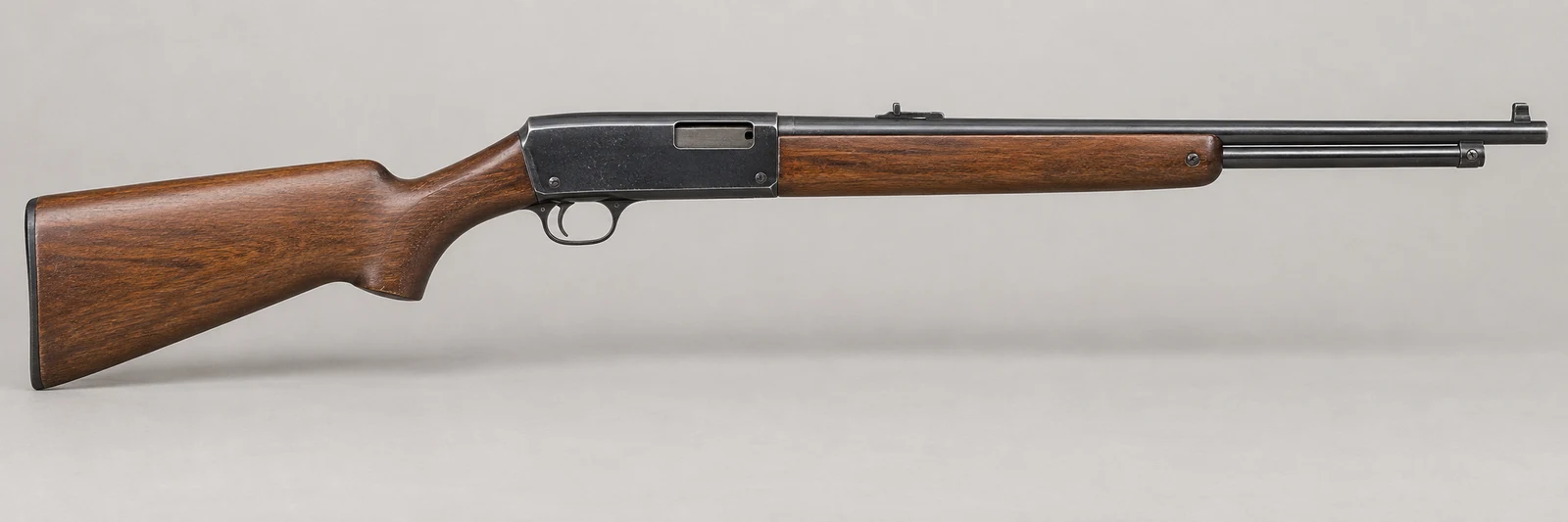 AI-generated illustration of Winchester Model 190, side profile on a light gray background.