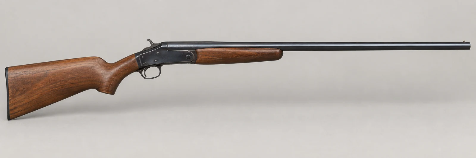 AI-generated illustration of Winchester Model 37, side profile on a light gray background.
