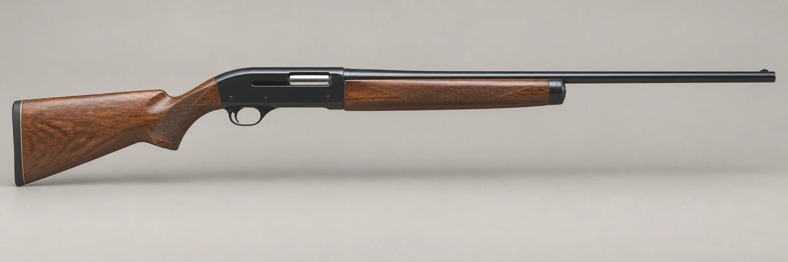 AI-generated illustration of Winchester Model 59, side profile on a light gray background.