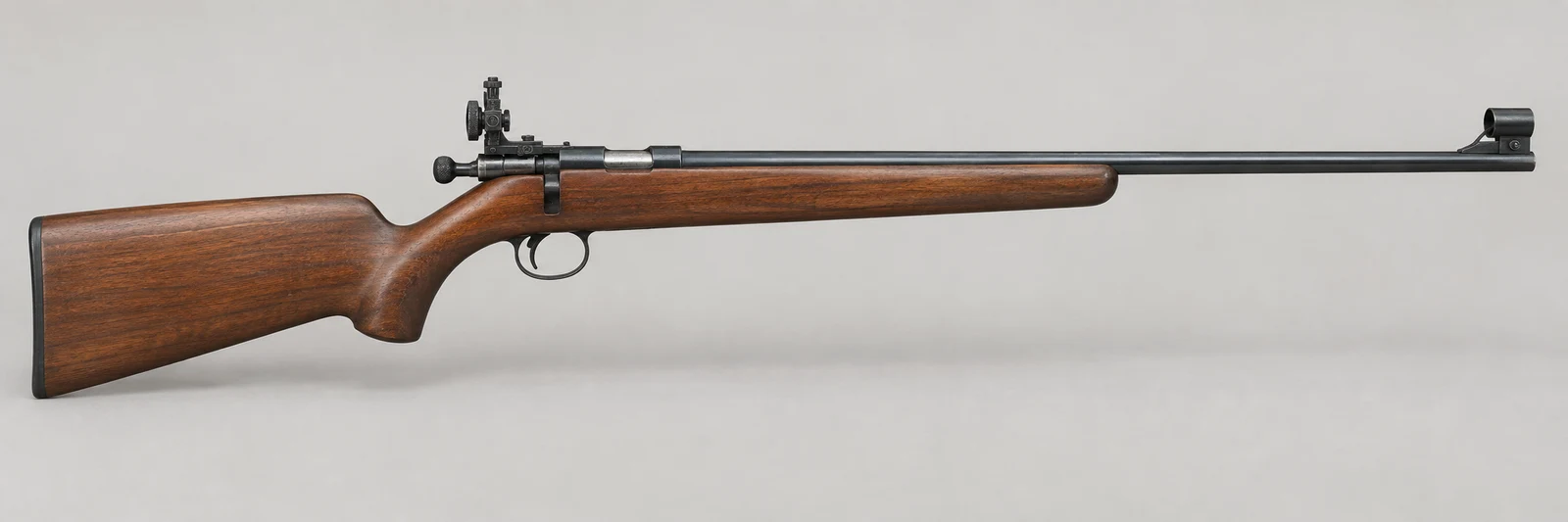 AI-generated illustration of Winchester Model 68, side profile on a light gray background.