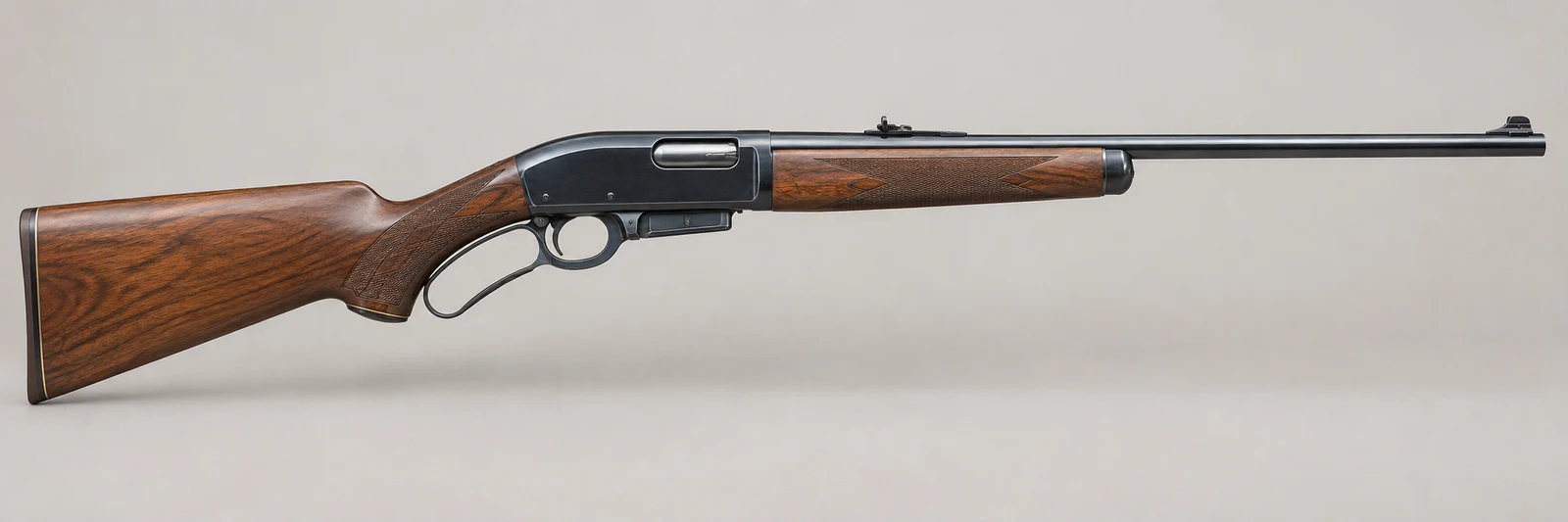 AI-generated illustration of Winchester Model 88, side profile on a light gray background.