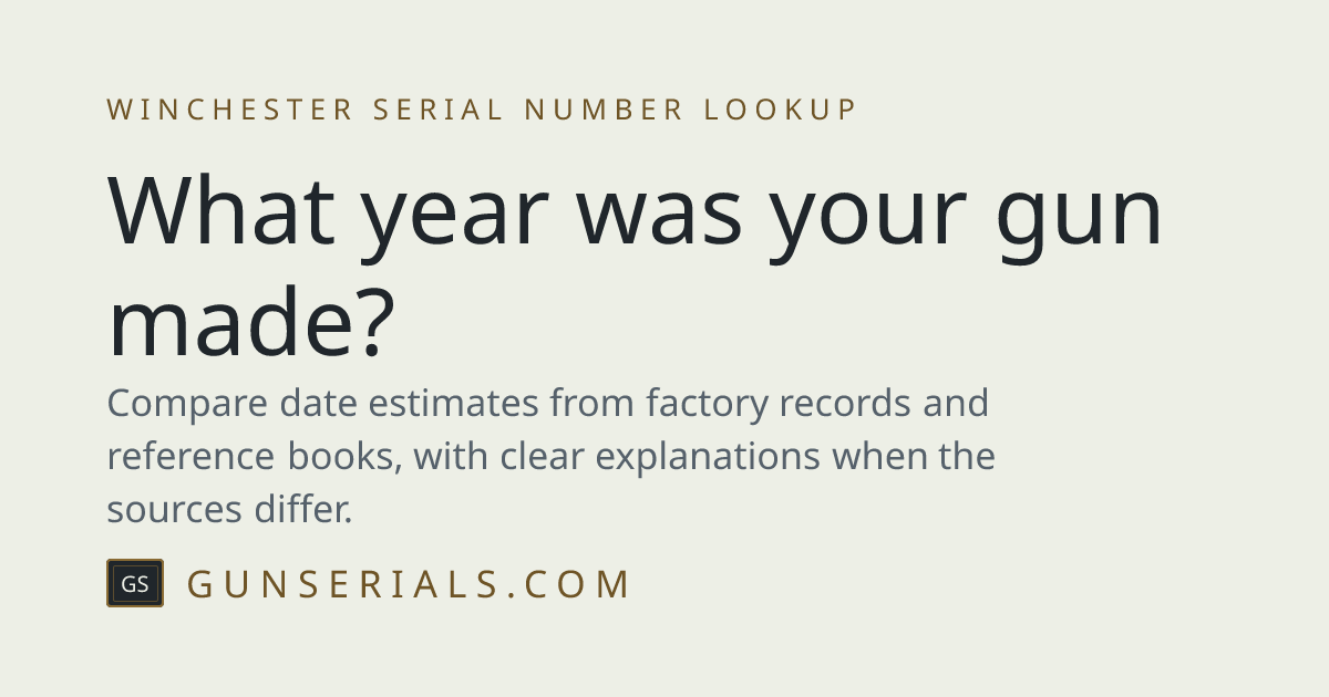 Winchester Model 1894 (Model 94) serial number lookup by year